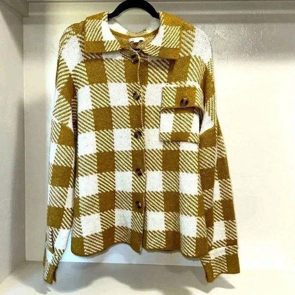 Cato Mustard and Cream Knit Sweater - Picture 1 of 5